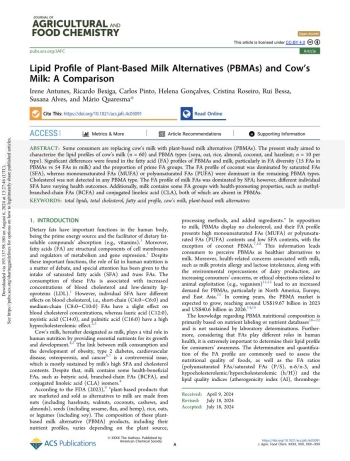 Lipid Profile of Plant-Based Milk Alternatives (PBMAs) and ... Imagem 1