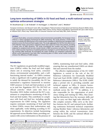 Long-term monitoring of GMOs in EU food and feed: a ... Imagem 1