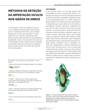 MÉTODOS DE DETEÇÃO DA INFESTAÇÃO OCULTA NOS GRÃOS DE ARROZ Imagem 1