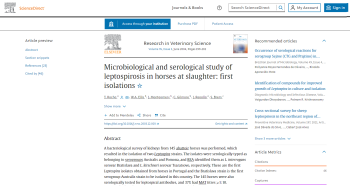Microbiological and serological study of leptospirosis in ... Imagem 1