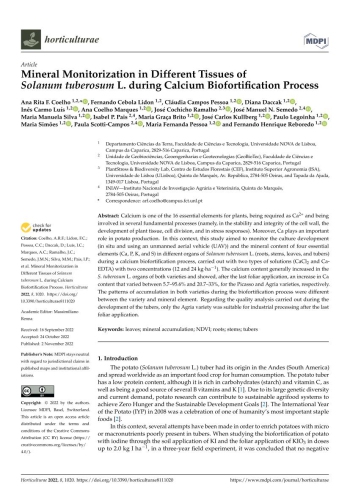 Mineral Monitorization in Different Tissues of Solanum ... Imagem 1