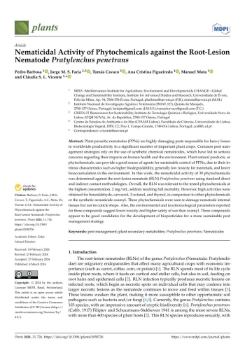 Nematicidal Activity of Phytochemicals against the ... Imagem 1