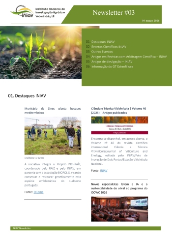 INIAV - Newsletter Externa nº 03/2026 Imagem 1