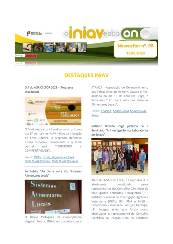 INIAV - Newsletter Externa nº 05/2023 Imagem 1