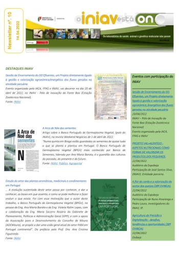 INIAV - Newsletter Semanal nº 10/2022 Imagem 1