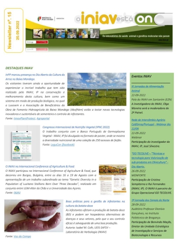 INIAV - Newsletter Semanal nº 15/2022 Imagem 1