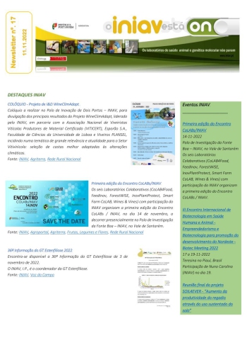 INIAV - Newsletter Semanal nº 17/2022 Imagem 1