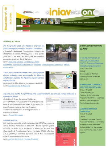 INIAV - Newsletter Semanal nº 19/2021 Imagem 1