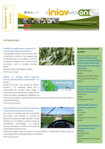 INIAV - Newsletter Semanal nº 23/2021 Imagem 1