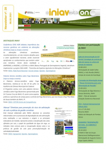 INIAV - Newsletter Semanal nº 28/2021 Imagem 1