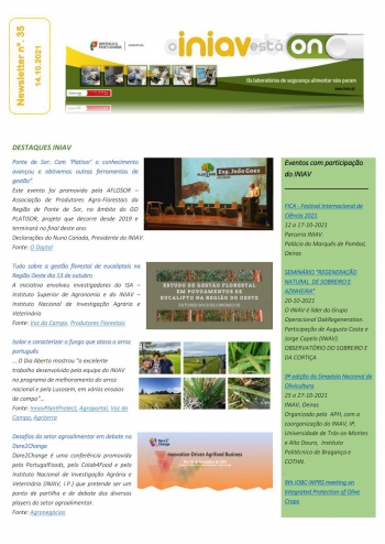 INIAV - Newsletter Semanal nº 35/2021 Imagem 1