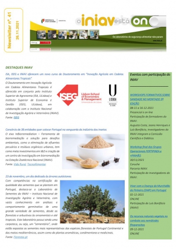 INIAV - Newsletter Semanal nº 41/2021 Imagem 1