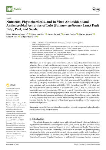Nutrients, Phytochemicals, and In Vitro Antioxidant and ... Imagem 1