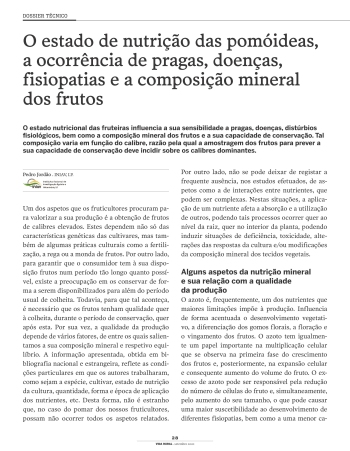 O estado de nutrição das pomóideas, a ocorrência de pragas, ... Imagem 1