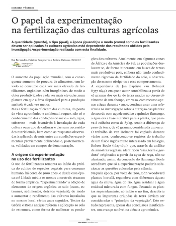 O papel da experimentação na fertilização das culturas ... Imagem 1