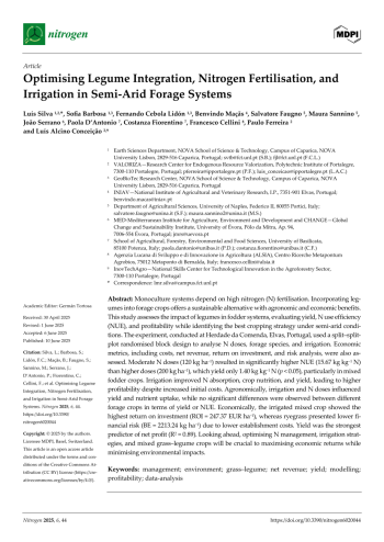 Optimising Legume Integration, Nitrogen Fertilisation, and ... Imagem 1