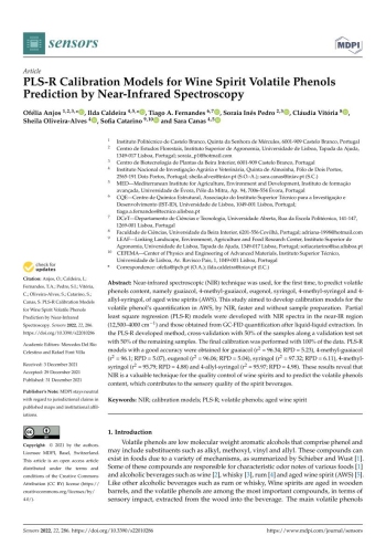 PLS-R Calibration Models for Wine Spirit Volatile Phenols ... Imagem 1