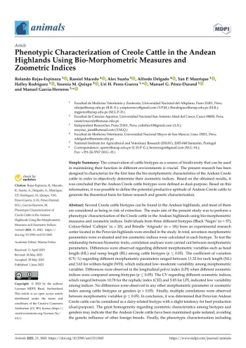Phenotypic Characterization of Creole Cattle in the Andean ... Imagem 1