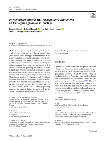 Phytophthora alticola and Phytophthora cinnamomi on ... Imagem 1