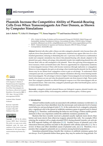 Plasmids Increase the Competitive Ability of ... Imagem 1