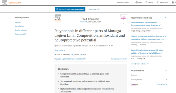 Polyphenols in different parts of Moringa oleifera Lam.: ... Imagem 1