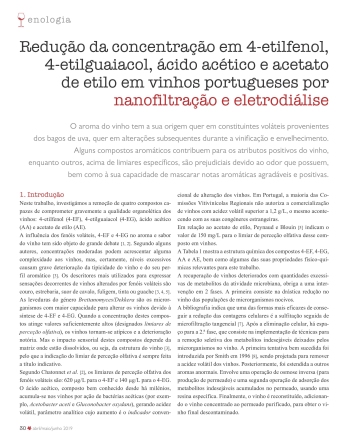 Redução da concentração em 4-etilfenol, 4-etilguaiacol, ... Imagem 1