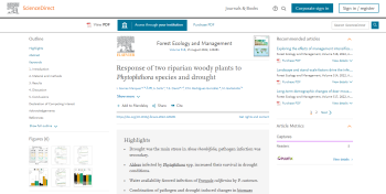 Response of two riparian woody plants to Phytophthora ... Imagem 1