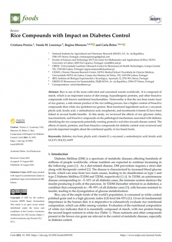 Rice Compounds with Impact on Diabetes Control Imagem 1