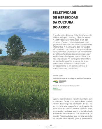 SELETIVIDADE DE HERBICIDAS DA CULTURA DO ARROZ Imagem 1