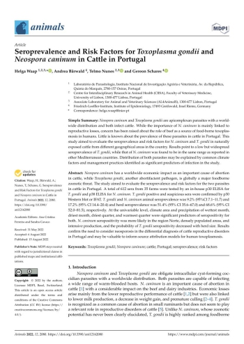 Seroprevalence and Risk Factors for Toxoplasma gondii and ... Imagem 1