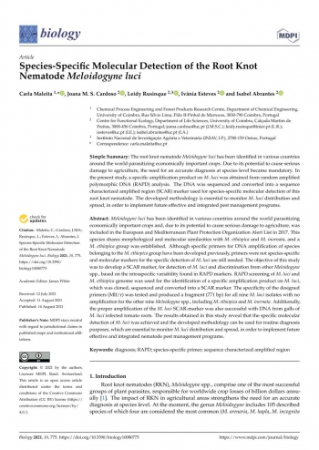 Species-Speciﬁc Molecular Detection of the Root Knot ... Imagem 1