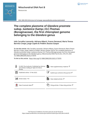 The complete plastome of Glandora prostrata subsp. ... Imagem 1