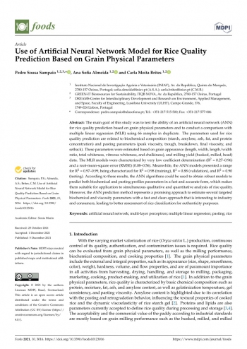 Use of Artificial Neural Network Model for Rice Quality ... Imagem 1