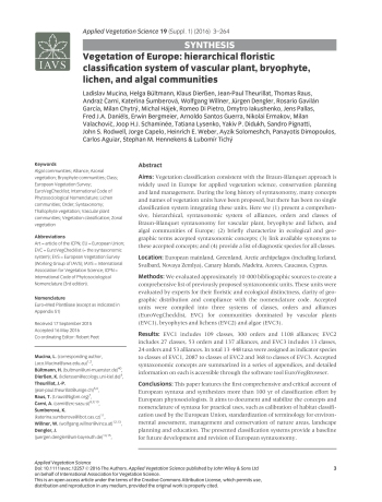 Vegetation of Europe: hierarchical floristic classification ... Imagem 1