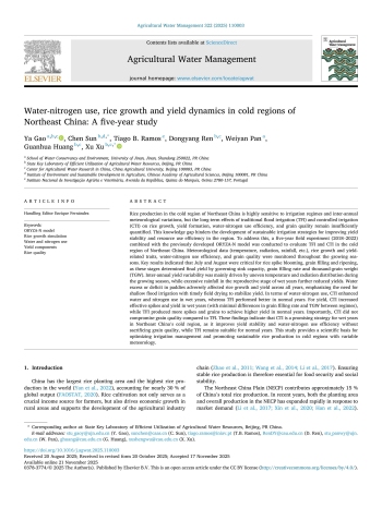 Water-nitrogen use, rice growth and yield dynamics in cold ... Imagem 1