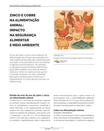 ZINCO E COBRE NA ALIMENTAÇÃO ANIMAL: IMPACTO NA SEGURANÇA ... Imagem 1