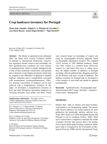Crop landraces inventory for Portugal Imagem 1