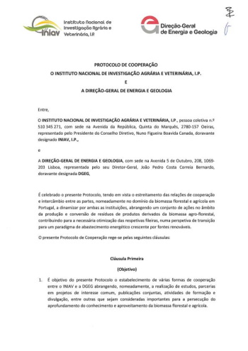 Protocolo de Cooperação entre o INIAV e a Direção-Geral de ... Imagem 1