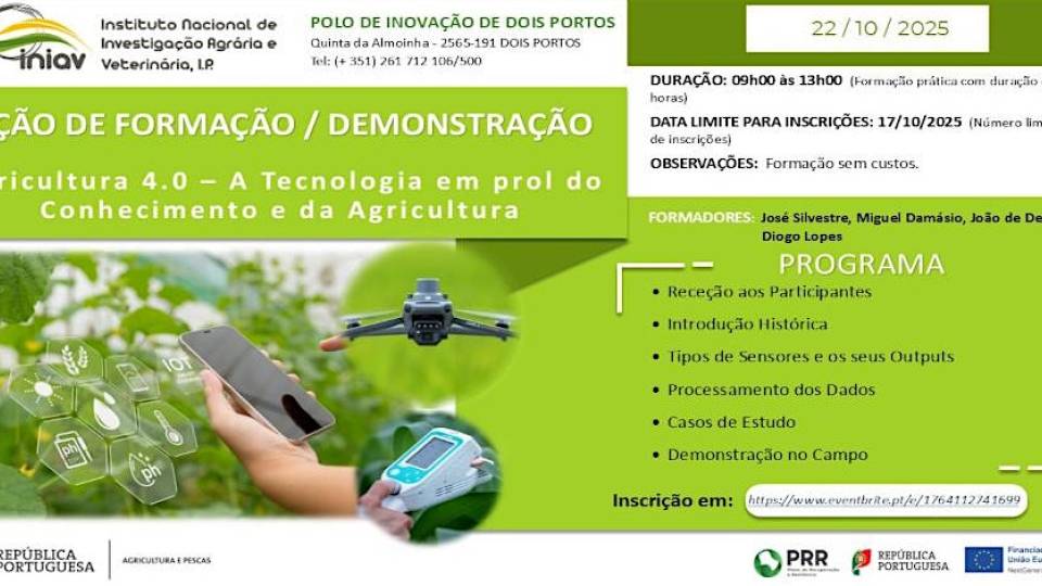 Ação de Formação/Demonstração: Agricultura 4.0 – A Tecnologia em prol do Conhecimento e da Agricultura