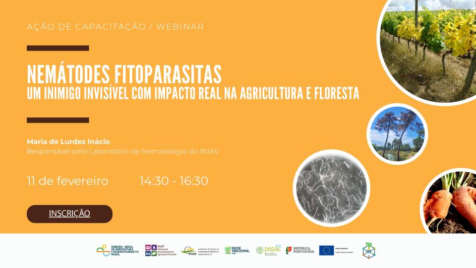 Webinar: Nemátodos fitoparasitas - um inimigo invisível com impacto real na agricultura e floresta